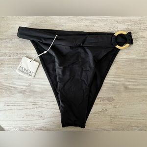 Monday Swimwear black high waisted bottoms
